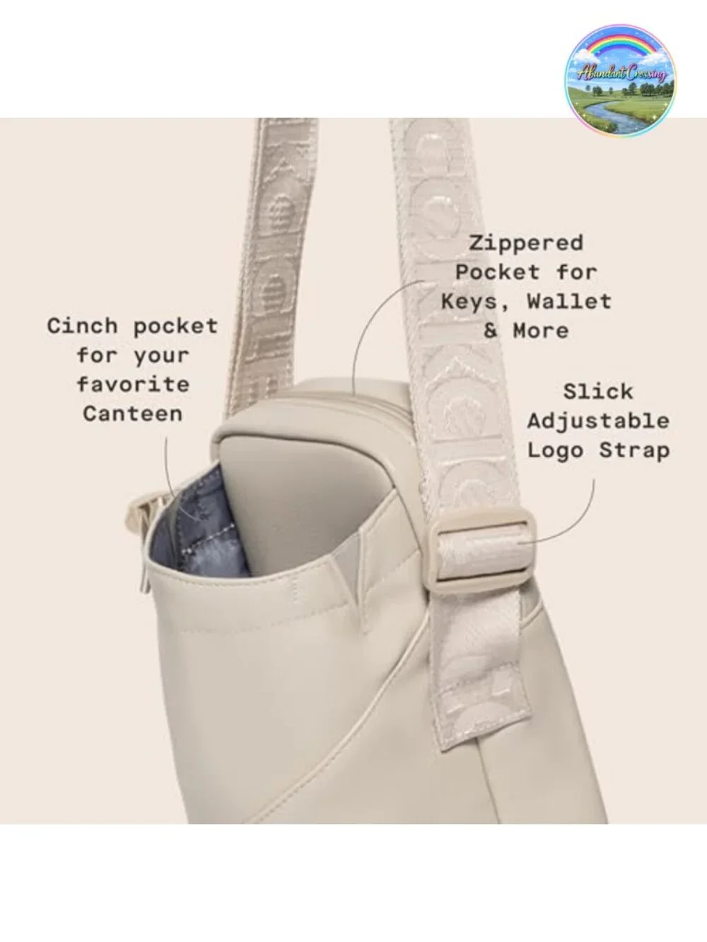 Crossbody Sling Bag for 16-40 oz Tumblers, Hands-Free Carry, Adjustable Strap